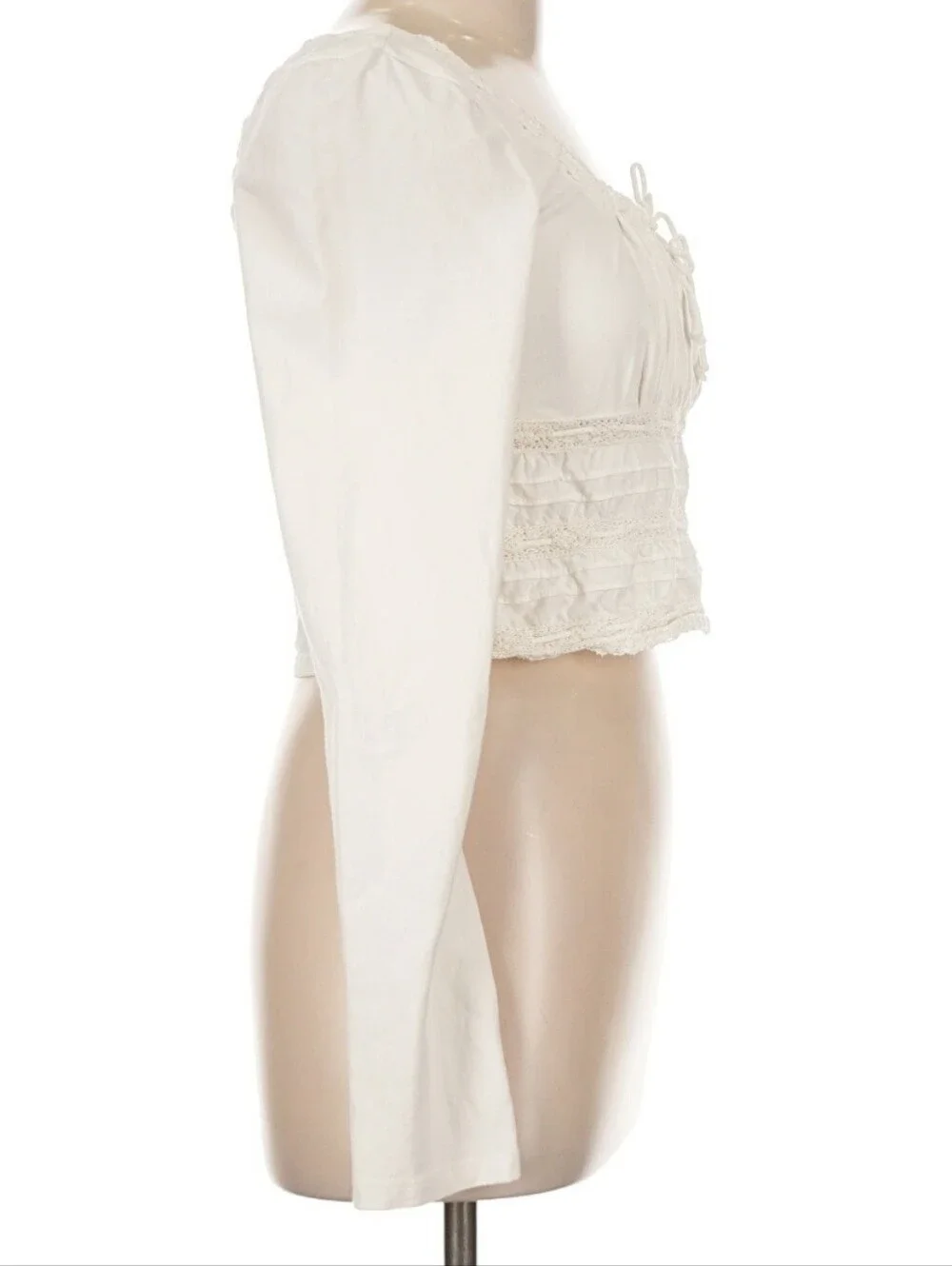 Free People Scarlet Smocked Long Sleeve Top-Cream